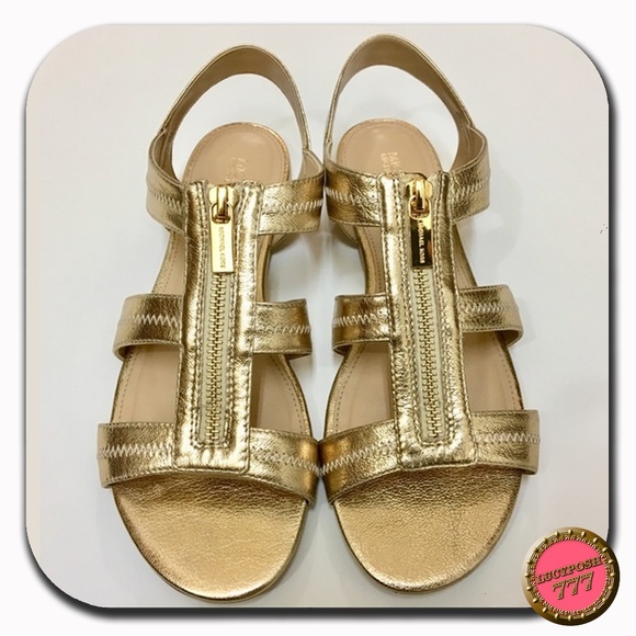 MICHAEL Michael Kors Shoes - MK Gold Zipper Sandals